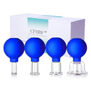 4 Size Facial Cupping Therapy Set Glass, Eye Face Vacuum Massage Anti Cellulite Cup - Silicone Cupping Massage Therapy, for Beauty Body Cup Fascia Massager (Gift Box Packaging-Blue) by CozyNest Decor