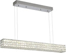 Modern Crystal Chandelier Silver Rectangular Crystal Chandelier Contemporary Linear Pendant Ceiling Light Fixture for Living Dining Room Kitchen Island (L 40") by CozyNest Decor