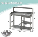Psilvam Outdoor Potting Bench with Sink for All-Weather Gardens, HDPE Potting Benches for Outside, Planting Table for Garden, Patio and Lawn (Grey) by GreenHaven Gardens