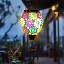 Starsoul Mosaic Flowers Hot Air Balloon Solar Lantern Glass Outdoor Hanging Hot Air Balloon Solar Flickering Flame Light Waterproof Garden Patio Yard Party Decorations by GreenHaven Gardens