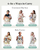 Baby Carrier, Baby Holder Carrier Newborn to Toddler - Ergonomic, Cozy and Breathable Baby Carrier with Hip seat for 7-50lbs by TinyTreasures Baby Boutique
