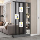 Wall Room Divider, Storage Cabinet Storage Display with Shelves, Modern Freestanding Wood Room Divider Screen, Wall Privacy Screens for Home Decorative (Grey,43.3" L x 9.5" W x 79.5" H) by CozyNest Decor