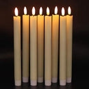 GenSwin Flameless Flickering Taper Candles with 2 Remote Controls and Timer, Real Wax 3D Wick Light Window Candles Battery Operated Pack of 8, Christmas Home Wedding Decor(Ivory, 0.78 X 9.64 Inch) by CozyNest Decor