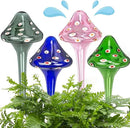4 Pcs Plant Watering Globes, Hand-Blown Mushroom-Shaped Self Watering Globes, Suitable for Indoor&Outdoor Plant Watering Devices by GreenHaven Gardens