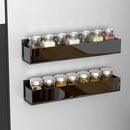 PMMASTO Adhesive Acrylic Spice Rack Organizer for Wall with Nano Double Sided Tape, Spice Shelf Organization for Kitchen Cabinet Door/Pantry Door, Wall Mount Seasoning Rack (Black - 4 Pack) by CozyNest Decor