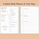 Daily Planner Undated - B5 To Do List Notebook Hourly Schedules, Spiral Appointment Planner for Women and Men, PVC Hardcover, Inner Pocket, Elastic Closure, 7" x 10", Rose Leaf by TinyTreasures Baby Boutique
