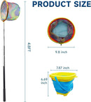 2PCS Fishing Net with Bucket, Telescopic Fishing Landing Net, Collapsible Kids Sand Bucket, Kids Fish Butterfly Catching for Freshwater Saltwater Outdoor Activities by TinyTreasures Baby Boutique