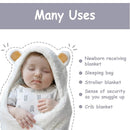 Jam Naturals-Cute Bear Organic Newborn Swaddle Wrap-Gender Neutral Soft Baby Blanket, Newborn Baby Registry Gift (Golden Brown, 0-3m) by TinyTreasures Baby Boutique