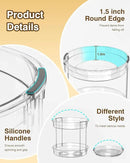 2 Pack Lazy Susan Organizer 9.25''and 11.81'' Two-Tier Lazy Susan Turntable for Cabinet, Spice Rack, and Pantry Storage - Spinning Makeup Organizer for Bathroom, Clear by CozyNest Decor