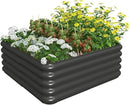 3.0x3.0x1.0ft Raised Garden Bed Kit, Rustproof PP Material Garden Box, Flower Bed with Tool-Free Assembly Design, Square Planter Boxes for Outdoor Plants Vegetables Flower Fruit Herb, Black by GreenHaven Gardens