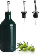 Sweejar Ceramic Olive Oil Dispenser Bottle, Opaque Oil Cruet Protects Oil, Suitable for Storage, Vinegar, Coffee Syrups & Other Liquids, 15.5 Fl Oz (Jade) by CozyNest Decor
