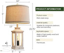 23.75" Retro Farmhouse USB C+A Ports Table Lamp Set of 2 with 3 Way Dimmable Touch Control White Nightlight Vintage Modern Lamp for Living Room Bedroom with 2 Light Sources by CozyNest Decor