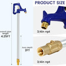 4.25FT Frost-Free Yard Hydrant, Freezeless Frost Proof Hydrant,Water Hydrant 3/4" Pipe Connection,Total Length 4.25ft, 24" Bury Depth,for Yard,Garden,Pasture Irrigation and Drinking by GreenHaven Gardens