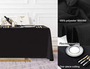 Surmente 5 Pack Black Tablecloth 90 x 156-inch Rectangular Polyester Table Cloth for Weddings, Banquets, or Restaurants by CozyNest Decor