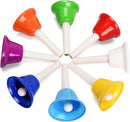 Facmogu 8 Pack Handbells Set, Colorful 8 Note Diatonic Metal Music Bells, Percussion Instrument Bells, Musical Handbells Set for Festival Musical Teaching Church Chorus Wedding Family Birthday Party by TinyTreasures Baby Boutique