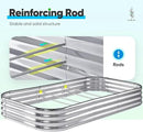 Quictent Galvanized Raised Garden Bed Kit, 8x4x1 ft Oval Metal Planter Box for Vegetables, Rubber Strip Edging Included (Silver) by GreenHaven Gardens