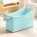 Collapsible Baby Bathtub Foldable Bathtub for Toddler Portable Large Foldable Bath Tub Bathtub for Kids Petite with Thermometer and Storage Basket (Green) by TinyTreasures Baby Boutique