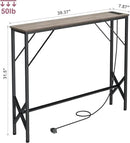 Console Table, Skinny Entryway Table with Fast-Charging Station, Narrow Long Sofa Table, Behind Slim Couch Table for Entrance, Hallway, Living Room Decor ST-GY100-1 by CozyNest Decor