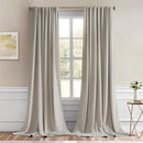 MIULEE Natural Back Tab Blackout Curtains 102 Inch Long 2 Panels Set for Bedroom, Rod Pocket/Pinch Pleated Thermal Insulated Living Room Darkening Light Blocking Floor to Ceiling Drapes by TinyTreasures Baby Boutique