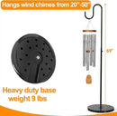 2 Pack Plant Stand Indoor Outdoor, Heavy Duty Wind Chime Holders, Hanging Plant Stand, 33" - 59" Adjustable Shepherds Hooks, Hold 16 lbs - Black by GreenHaven Gardens