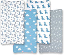 4 Pack Soft Baby Boy Sheets Dinosaur Star Cloud Soft Polyester Neutral Unisex Fitted Sheets Set for Baby Boys by TinyTreasures Baby Boutique
