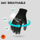 Vgo... 15-Pairs Safety Work Gloves, Gardening Gloves, Polyurethane Coated, Dipping Gloves, Latex Free (Size M, Black, PU2103) by GreenHaven Gardens