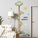 3D Cartoon Height Growth Chart for Kids Wall Stickers Removable DIY Jungle Animals and Plants Height Sticker Peel and Stick Sun White Clouds Wall Art Decor for Nursery Kids Bedroom Living Room by TinyTreasures Baby Boutique