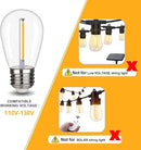 48 Pack S14 LED String Light Bulbs, 1W Shatterproof & Waterproof Outdoor Indoor Replacement Bulbs, E26 Base Edison LED Light Bulbs Warm White 2200K. (S14 48Pack) by GreenHaven Gardens