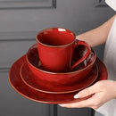 vicrays Coffee Mug Set, 12 Ounce, Set of 6, Ceramic Mug for Men, Women, Unique Glazed Mugs with Handle for Coffee, Tea, Milk, Cocoa, Cereal(Cherry Red) by CozyNest Decor