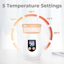 Portable Cordless Baby Bottle Warmer for Travel, Rechargeable with 8 Adapters & 1 Milk Powder Container, Safe Material, Fast Heating, Compatible with Major Brands,White by TinyTreasures Baby Boutique