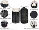 Weather Proof Oudtoor Walking Universal Stroller Bunting Bag with Reflective Strips,Multi-Zippers,Central and Feet Area Opens,Easy for Baby in&Out&Temperature Regulation Footmuff for Stroller,Black by TinyTreasures Baby Boutique