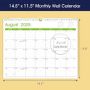 Calendar 2025-2026: Large Monthly Wall Calendar for Planning & Organizing, 17 Months Hanging Calendar from August 2025 to December 2026, Size 14.5” x 11.5” by TinyTreasures Baby Boutique