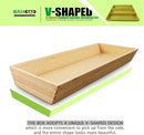 2-Piece V-Shaped Bamboo Drawer Organizer - Ideal for Kitchen's Large Long Tableware, Cooking Utensils, Flatware, Silverware - Wood Storage Box for Home, Bedroom, Bathroom (19.6"x12.4" & 19.6"x7.8") by CozyNest Decor