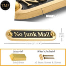 No Junk Mail Metal Brass Door Sign. Traditional Style Home Décor Wall Plaque Handmade By The Metal Foundry UK. by CozyNest Decor