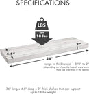 Urban Legacy Reclaimed Barnwood Planks | Floating Shelves for Wall w/Flush Mount Shelf Bracket Set Included | | Set of 2 (White Wash, 36" x 4.5" x 2") by CozyNest Decor