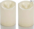 CANDLE CHOICE Waterproof Outdoor Battery Operated Flameless Candles with Timer Flickering Plastic Resin Electric LED Pillar Lights for Lantern Patio Garden Wedding Party Decorations 3x4 Inches 2 Pack by GreenHaven Gardens