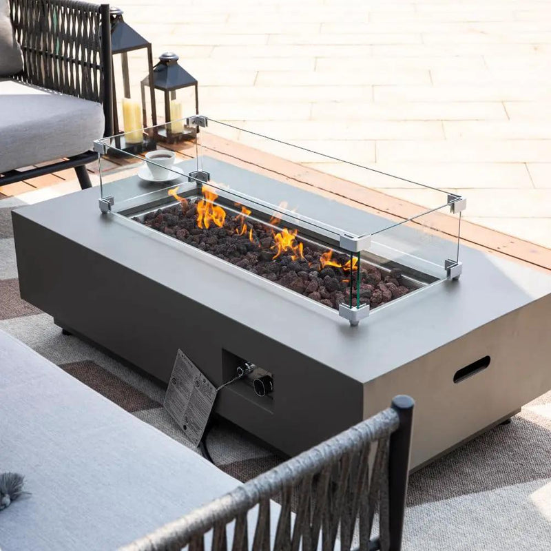 Westwood 50” Propane Fire Pit Smokeless Firepit Converts to Outdoor Gas Fire Pit for Outside Patio Firepit Table Includes Windscreen Rain & Tank Cover Lava Rocks Lid CSA Certified, photo 4 of 6