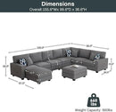 L Lengend Vansen Modular Sectional Sofa U Shaped Couch with Ottoman Modern Reversible Corner Sectional Couch for Living Room (Dark Grey, U Shaped Sofa-5) by CozyNest Decor