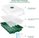 MIXC Seedling Trays Seed Starter Tray, 5-Pack Mini Propagator Plant Greenhouse Grow Kit with Humidity Vented Domes and Base for Seeds' Starting (40 Cells Per Tray, Total 200 Cells), Green by GreenHaven Gardens