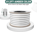 GZBtech Flexible LED Neon Rope Lights 50FT,AC 110-120V Waterproof Strip Light, 120 LEDs/M Cuttable Connectable Neon Lighting for Indoor Outdoor Home Decor/Commercial Building Use-Amber 15M by CozyNest Decor