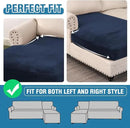 H.VERSAILTEX Velvet Stretch Individual Chaise Cover Sectional Couch Covers for L Shaped Sofa Both Left/Right Furniture Protector Seat Cushion Sofa Cover (1 Piece Chaise Cover, Navy) by CozyNest Decor