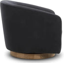 CHITA Swivel Accent Chair, FSC Certified Upholstered Velvet Barrel Chair for Living Room, Fully Assembled, Grey by CozyNest Decor