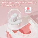 Kids Electric U Shaped Toothbrush,Kids Sonic Full Mouth Toothbrush with 4 Soft Brush Head Automatic Rechargeable 6 Cleaning Modes IPX7 Waterproof 360 Degree Cleaning - Age2-7 Pink by TinyTreasures Baby Boutique