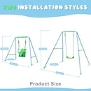2-in-1 Toddler Swing Set with Metal Stand, Safety Belt & 4 Anchors - A-Frame Swing for Kids 6 Months+ (Blue, Indoor/Outdoor Backyard Playground) by TinyTreasures Baby Boutique