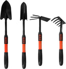 Luwint Gardening Tools Kit, Pack of 4 Garden Tool Set with Non-Slip Handle, Sturdy Classic Utility Tool Heavy Duty Steel Garden Tools with Long Ergonomic Handle for Maintaining Lawn Garden Vege by GreenHaven Gardens