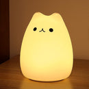 ZKLiLi cat Night Light, Cute Nursery Lights USB Rechargeable Cat Lamp Nightlight Birthday Christmas Gift with Warm White and 7-Color Breathing Modes for Kids Baby Children (USB Charging) by TinyTreasures Baby Boutique