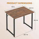 PayLessHere | 32 Inch Computer Desk | Brown | Office Desk with Metal Frame, Adjustable Feet | Water-Resistant, Scratchproof Surface | Sturdy Writing Table for Home Office or Study | Pack of 1 by CozyNest Decor