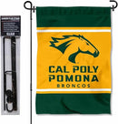 College Flags & Banners Co. Cal Poly Pomona Broncos Garden Flag with Stand Holder