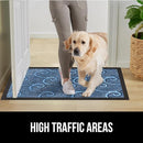 GORILLA GRIP 100% Waterproof All-Season WeatherMax Doormat 35x23, US Designed Natural Rubber, Stain and Fade Resistant, Low Profile Indoor Outdoor Door Mats, Easy Clean Patio Mat, Ocean Blue Waves by CozyNest Decor