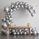 140pcs Metallic Silver Round Balloons Different Sizes 18 12 10 5 Inch Latex Balloons for Arch Decoration Party Balloon Kit for Graduation Birthday Party Wedding Balloon Baby Shower Decoration by TinyTreasures Baby Boutique